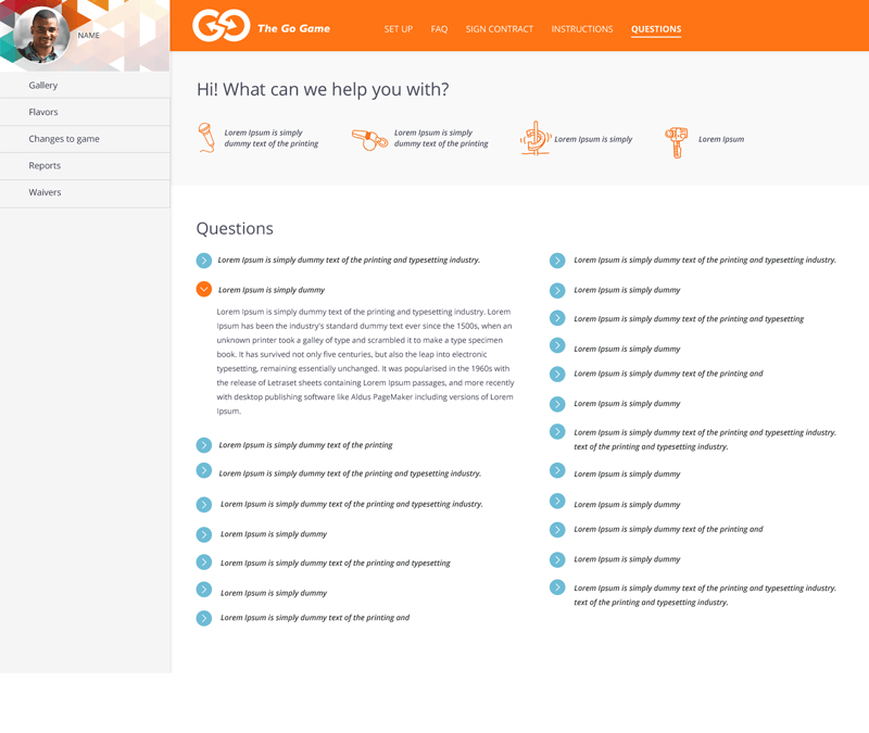The Go Game Client Portal