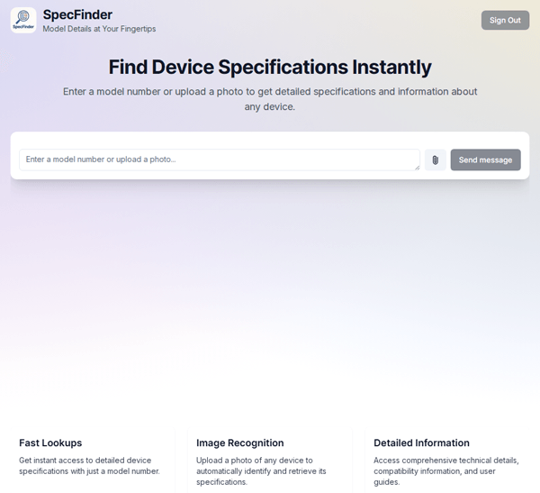 SpecFinder - Custom AI Solutions