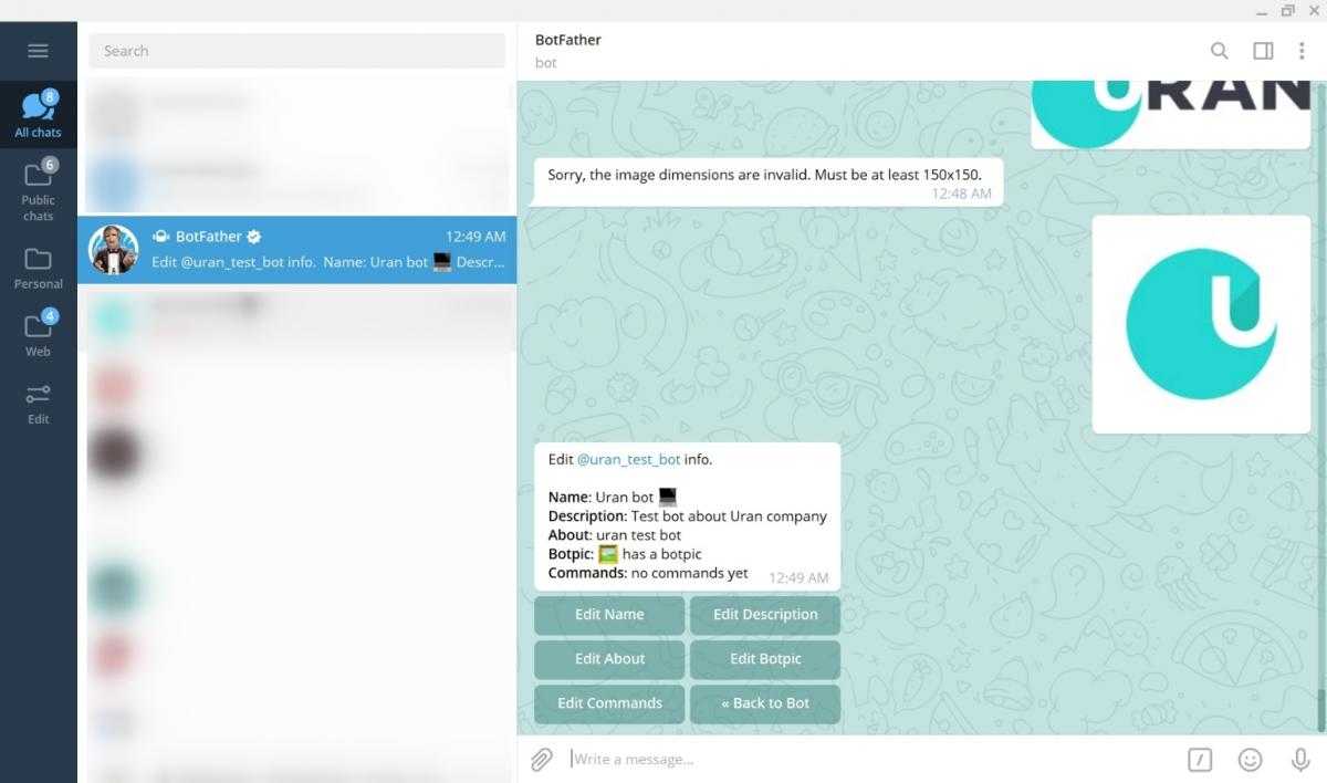 Creation of a Small Chatbot for Telegram