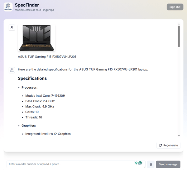 SpecFinder - Custom AI Solutions