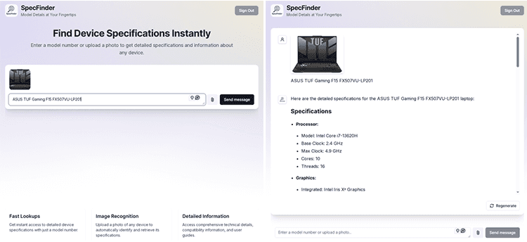 SpecFinder: Your Go-To for Product Specs, Powered by Smart AI