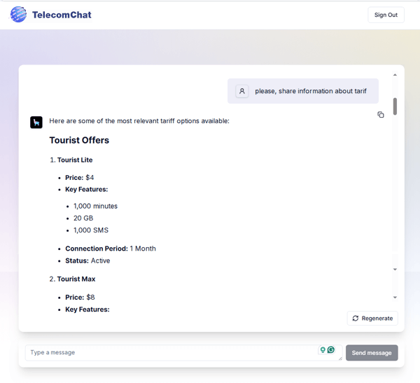 TelecomChat - Chatbot Design and Development