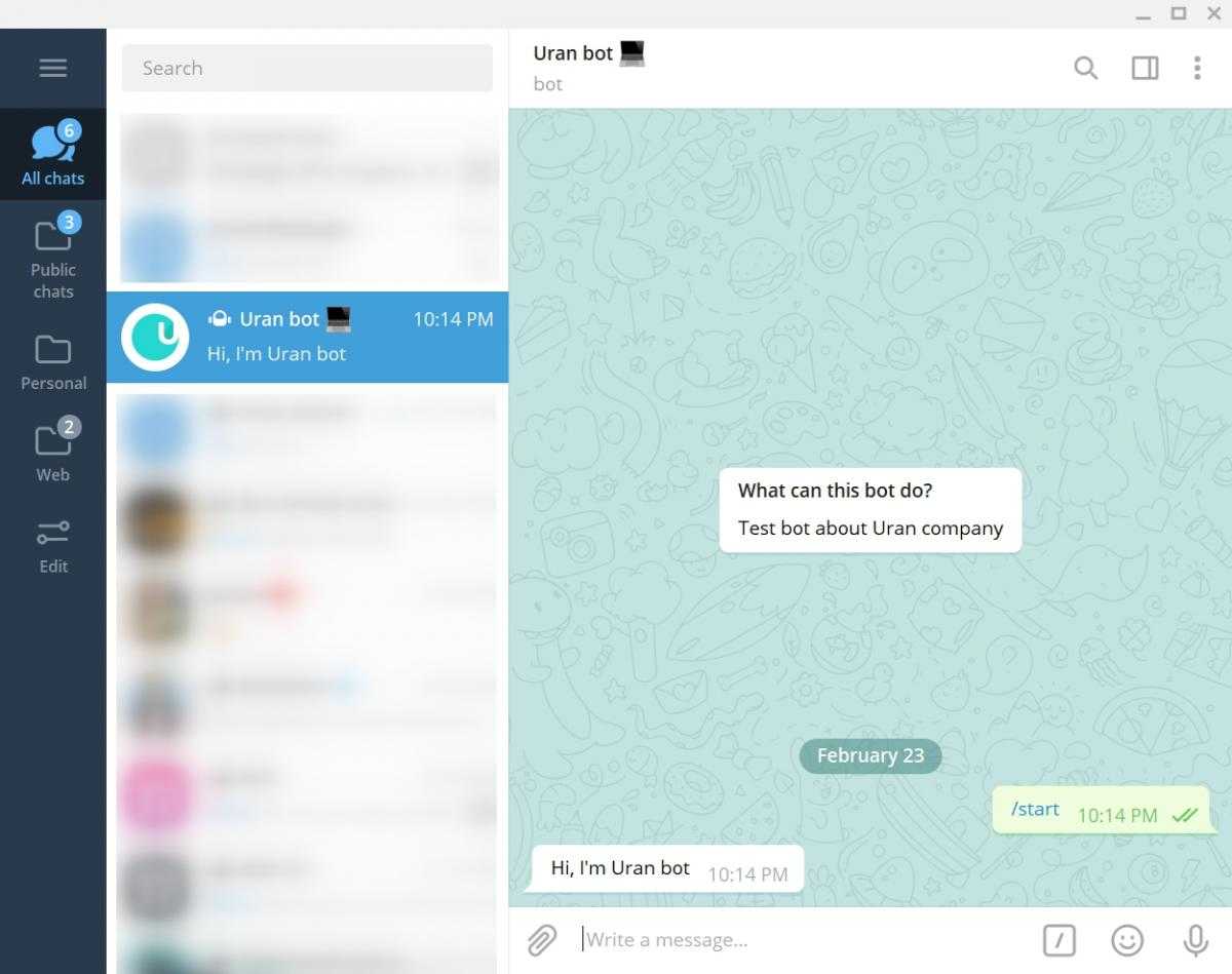 Creation of a Small Chatbot for Telegram